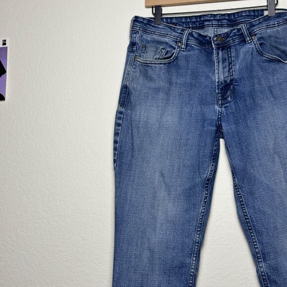 Buffalo David Bitton Jean Men 36 Stretch Straight Dark Wash Distressed Jackson-X - Picture 13 of 15